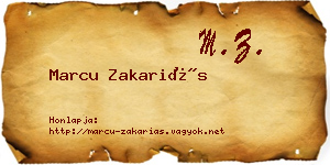 Marcu Zakariás névjegykártya